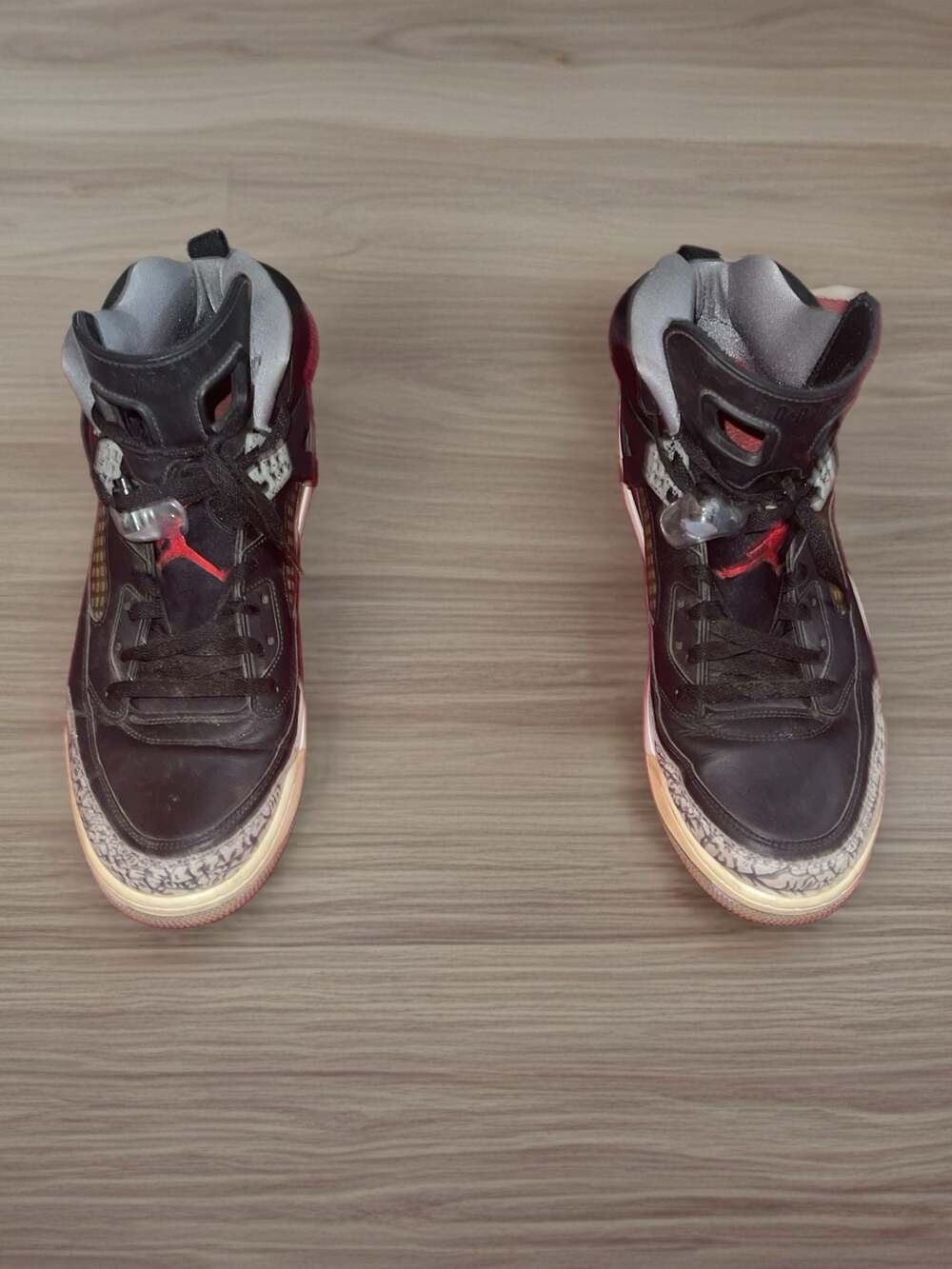 Nike Air Jordan Spizike Brooklyn 40 Acres 315371-034 Black Red Cement Mens Size